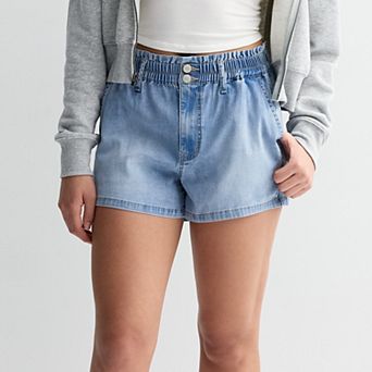 Juniors' SO® High Rise Paperbag Shorts