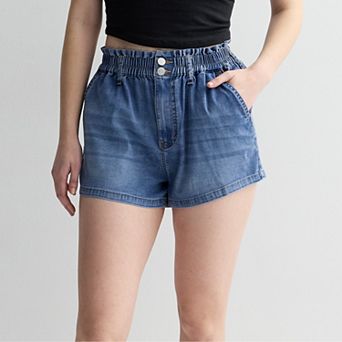 Juniors' SO® High Rise Crochet Denim Shorts