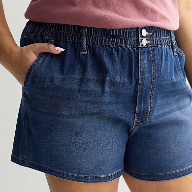 Juniors' Plus Size SO® High Rise Paperbag Shorts