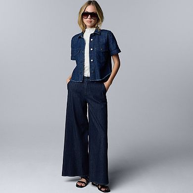 Women's Simply Vera Vera Wang Mid-Rise Palazzo Denim Pants