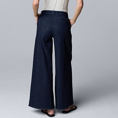 Women's Simply Vera Vera Wang Mid-Rise Palazzo Denim Pants