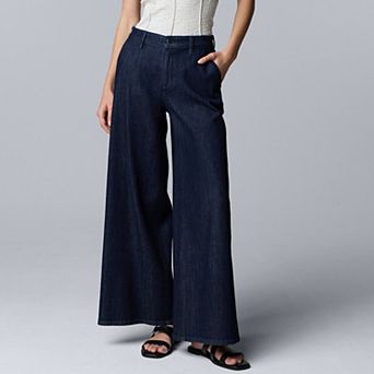 Women's Simply Vera Vera Wang Mid-Rise Palazzo Denim Pants