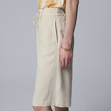 Women's Simply Vera Vera Wang Drawcord Flax Drape Linen Shorts