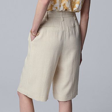 Women's Simply Vera Vera Wang Drawcord Flax Drape Linen Shorts