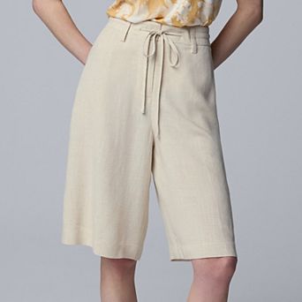 Women's Simply Vera Vera Wang Drawcord Flax Drape Linen Shorts