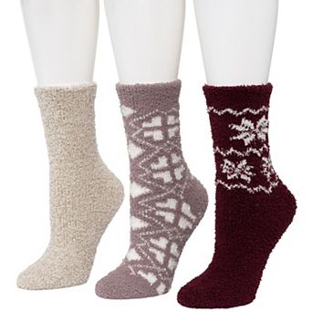 Women's Cuddl Duds® 3-Pack Cozy Chunky Crew Socks
