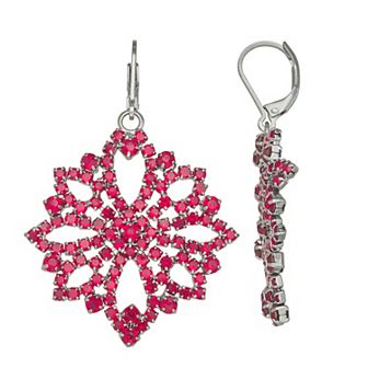 Simply Vera Vera Wang Red Rhinestone Linear Leverback Earrings