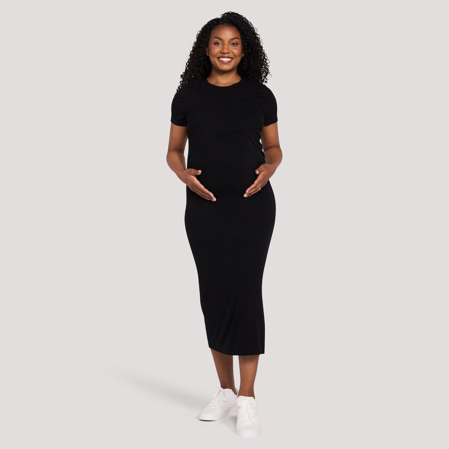 Женские платья Motherhood Crew Neck Dress with Cross Over Detail