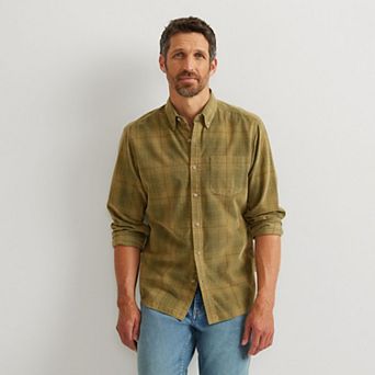Big & Tall Eddie Bauer Long Sleeve Corduroy Shirt - Plaid