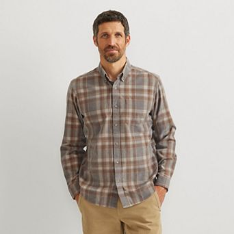 Big & Tall Eddie Bauer Long Sleeve Corduroy Shirt - Plaid