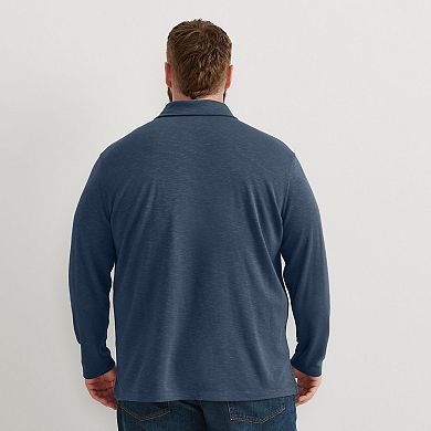 Big & Tall Eddie Bauer Melange Polo Long Sleeve Top
