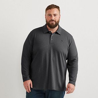 Big & Tall Eddie Bauer Melange Polo Long Sleeve Top