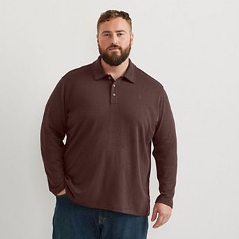 Big & Tall Eddie Bauer Melange Polo Long Sleeve Top