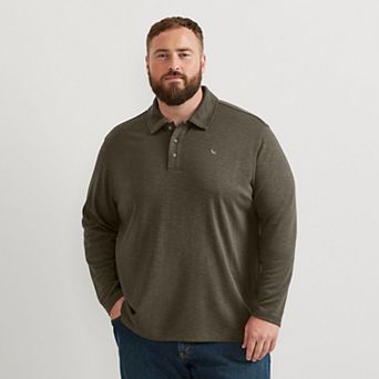 Big & Tall Eddie Bauer Melange Polo Long Sleeve Top