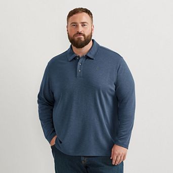 Big & Tall Eddie Bauer Melange Polo Long Sleeve Top