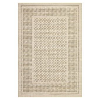 Modern Machine Washable Living Room Rug Checkered Waffle Print Rug Non Slip Carpet