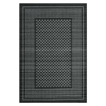 Modern Machine Washable Living Room Rug Checkered Waffle Print Rug Non Slip Carpet