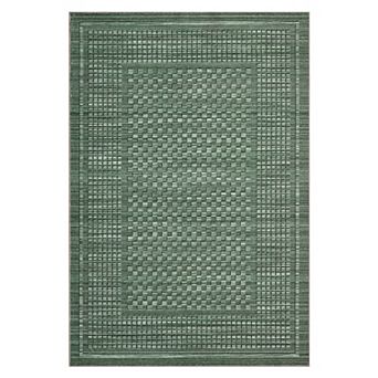 Modern Machine Washable Living Room Rug Checkered Waffle Print Rug Non Slip Carpet
