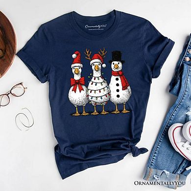 Vintage Christmas Silly Goose T-Shirt, Snowman Spoof Winter Tee