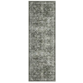 Vintage Machine Washable Rug Non-Slip Non-Shedding Traditional Indoor Mat Easy to Clean Floor Cover