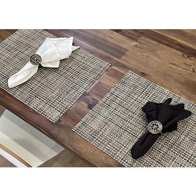 Set of 6 Bronze Cast Iron Compass Rose Napkin Rings Nautical Dining Decor