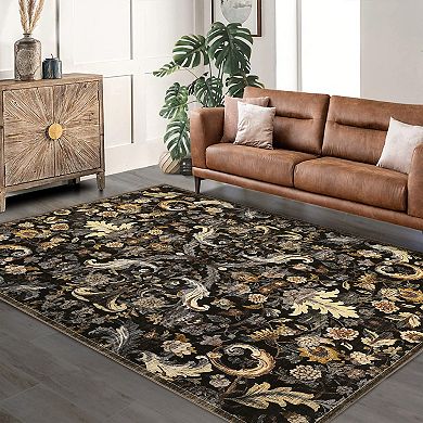 Traditional Persian Area Rug - Washable,Low-Pile,Non-Slip,Indoor,Stain-Resistant Carpet Mat