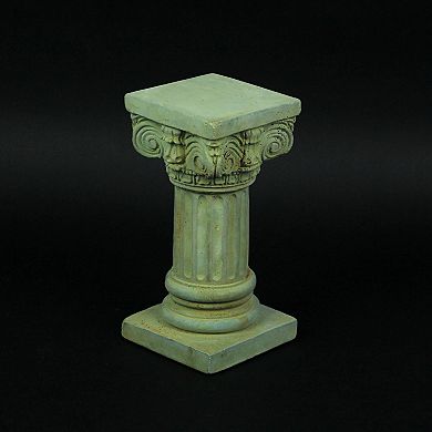 Verdigris Finish Solid Concrete Roman Ionic Column Pillar Pedestal 8.25 Inch