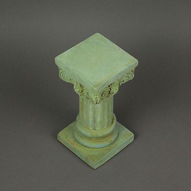 Verdigris Finish Solid Concrete Roman Ionic Column Pillar Pedestal 8.25 Inch