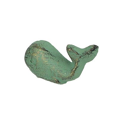 Set of 6 Verdigris Green Cast Iron Whale Drawer Pulls Bathroom Cabinet Knobs