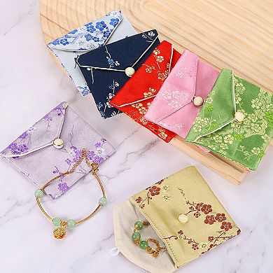 6 Pcs Jewelry Silk Purse Pouch Jewelry Organizer Bags