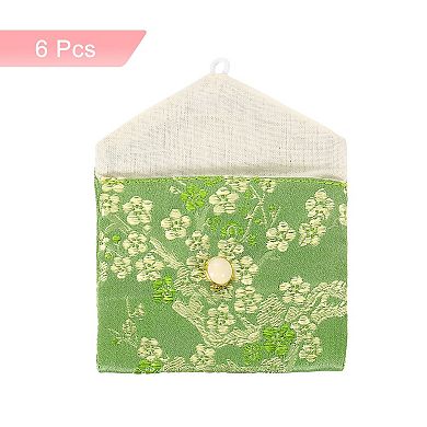 6 Pcs Jewelry Silk Purse Pouch Jewelry Organizer Bags