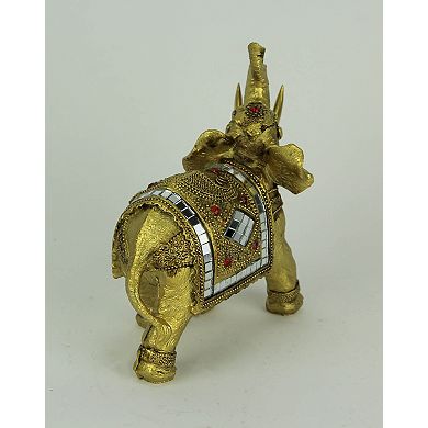 Golden Decorated Eastern Elephant Statue