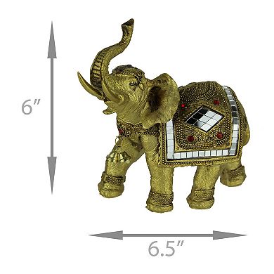 Golden Decorated Eastern Elephant Statue