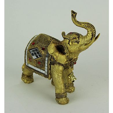 Golden Decorated Eastern Elephant Statue
