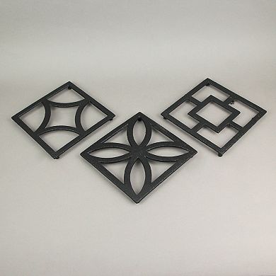 Set of 3 Cast Iron Breeze Block Trivets Kitchen Counter Home Decor Wall Art