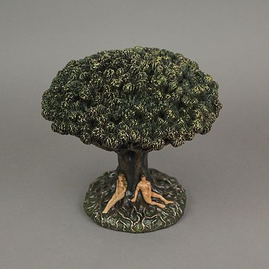 Hand Painted Tree of Life Origin of Man Statue 6.25 Inches High