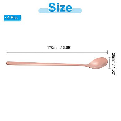 7" Teaspoons, 4pcs Long Spoon Coffee Spoon 304 Stainless Steel Long Handle Iced Tea Spoon Tea Spoons