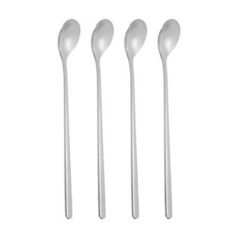 7" Teaspoons, 4 pc Long Spoon Coffee Spoon 304 Stainless Steel Long Handle Iced Tea Spoon Tea Spoons