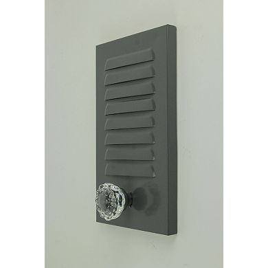 Grey Metal Locker Panel with Acrylic Door Knob Wall Hook Plaques Set of 3