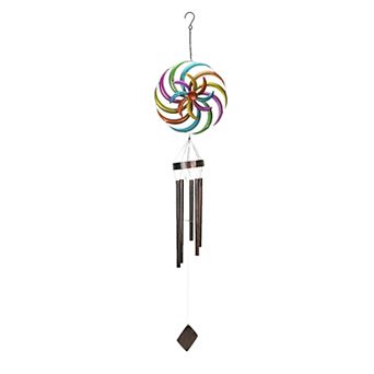 Metal Multicolor Thin Wind Spinner Hanging Chimes Outdoor Decor Garden Patio Art