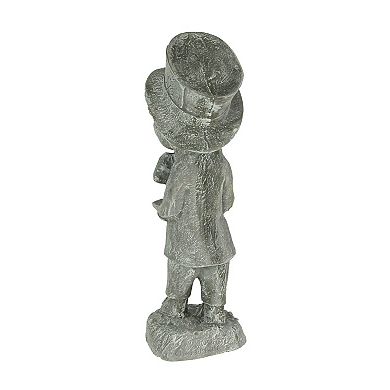 Mad Hatter Alice in Wonderland Light Gray Finish Statue 19 in-CEMENT