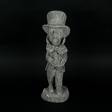 Mad Hatter Alice in Wonderland Light Gray Finish Statue 19 in-CEMENT