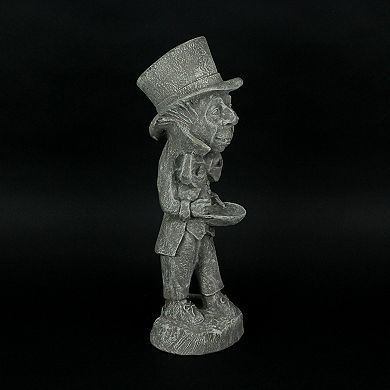 Mad Hatter Alice in Wonderland Light Gray Finish Statue 19 in-CEMENT