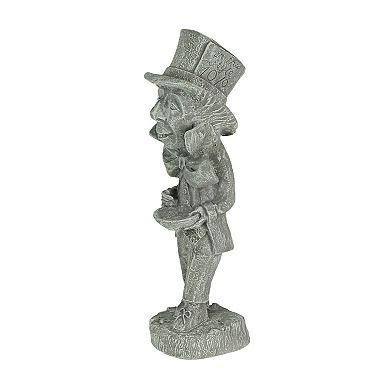 Mad Hatter Alice in Wonderland Light Gray Finish Statue 19 in-CEMENT