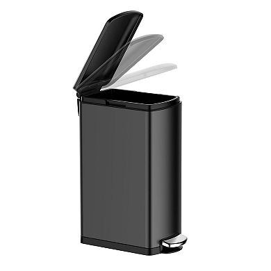 30 L Kitchen Step Trash Can, 8 Gallon Narrow Stainless Steel Waste Bin