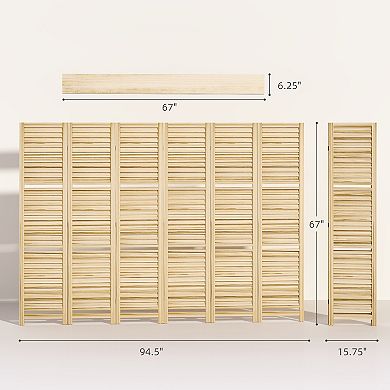 HOMCOM 5 Panel Privacy Screen, Room Divider with 3 Shelves