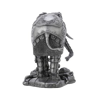Metallic Silver Pewter Finish Mechanical Steampunk Elephant Statue