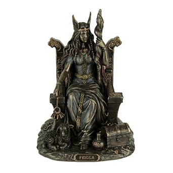 Frigga Norse Goddess Of Love Marriage and Destiny Sitting On Throne Statue