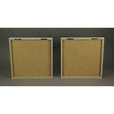 White Wood Pink Sequins Heart and Love Wall Hook Plaques 2 Piece Set