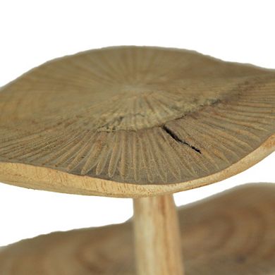 Hand Carved Indonesian Parasite Wood Mushroom Cluster Statue